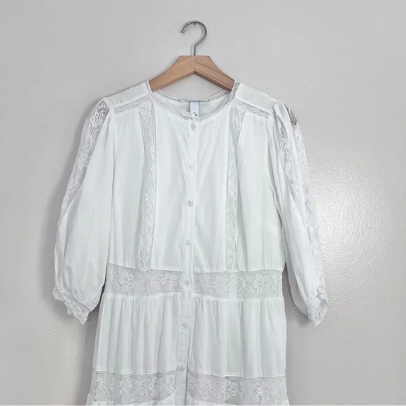 🎀 LoveShackFancy for Target Phoebe White Button-Up Dress - Picture 5 of 16